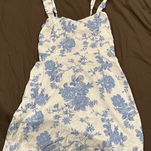 A&F Floral Blue and White Dress